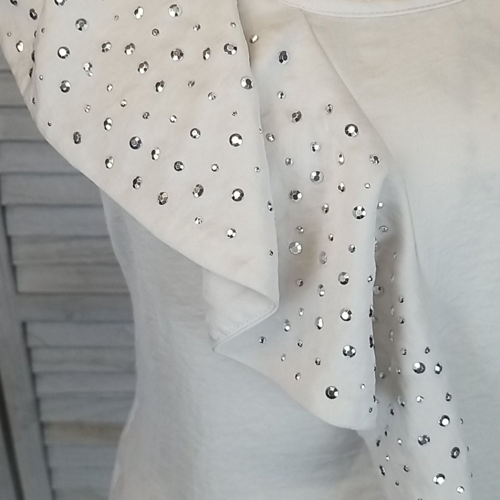 Metallic Studded Armani Exchange Sleeveless Blouse, S/P - Picture 2 of 8